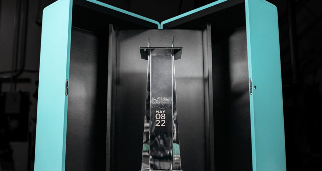 The Tiffany & Co. trophies of Formula 1 Miami.